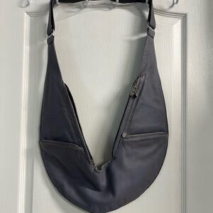 Sash Leather Distresses Gray Crossbody Bag